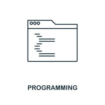 Programming outline icon. Simple design from web development icon collection. UI Stock Illustration