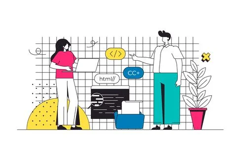 Programming Outline Illustration Stock Illustration