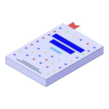 Programming paper notebook icon, isometric style Stock Illustration