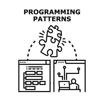 Programming patterns concept for software development solution Stock Illustration