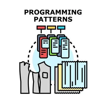 Programming patterns concept for software development design Illustration