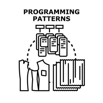 Programming patterns concept for software development design Stock Illustration