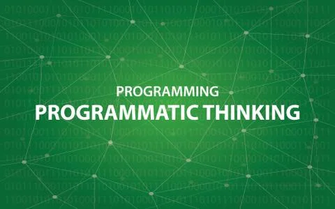 Programming programmatic thinking concept illustration white text illustration 스톡 일러스트