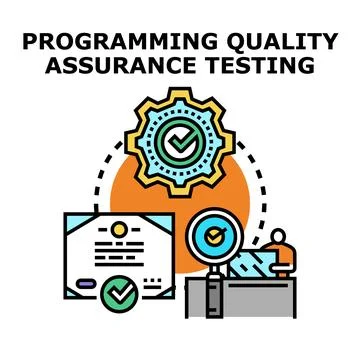 Programming quality assurance testing and software development Stockillustratie