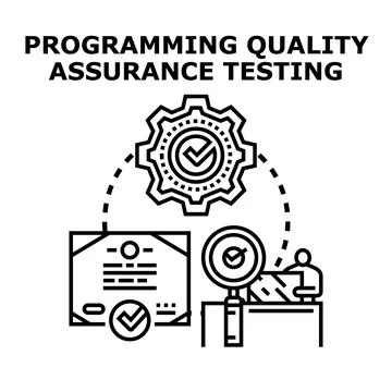 Programming quality assurance testing and software development Stock Illustration