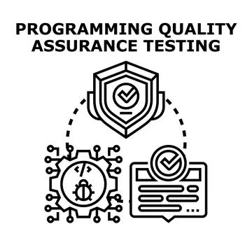 Programming quality assurance testing concept diagram Stock Illustration