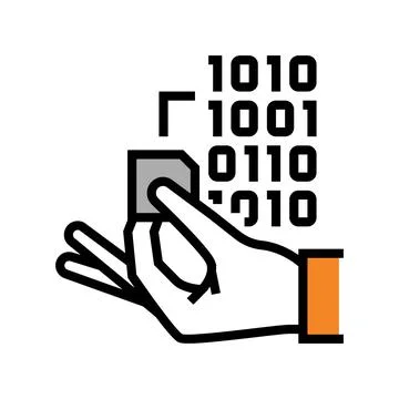 Programming rfid chip color icon vector illustration Stock-Illustration