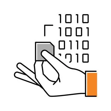 Programming rfid chip color icon vector illustration Stock Illustration