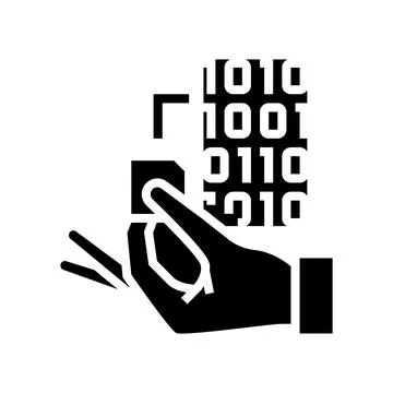 Programming rfid chip glyph icon vector illustration 스톡 일러스트