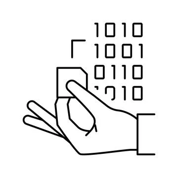 Programming rfid chip line icon vector illustration 스톡 일러스트