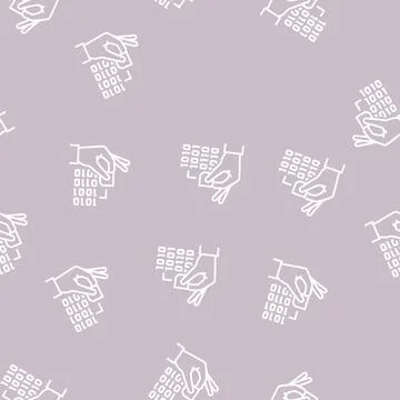 Programming rfid chip line seamless pattern Stock Illustration