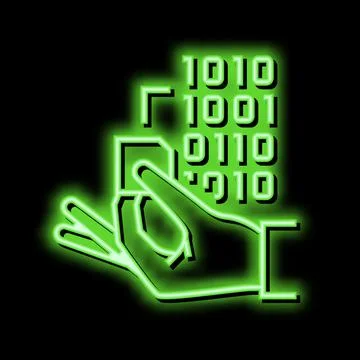 Programming rfid chip neon glow icon illustration Stock Illustration