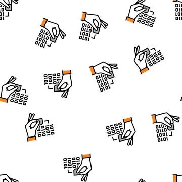 Programming rfid chip vector seamless pattern Stock Illustration