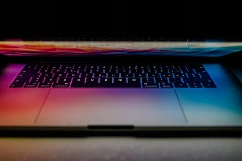 Programming room and  LED lights 库存照片