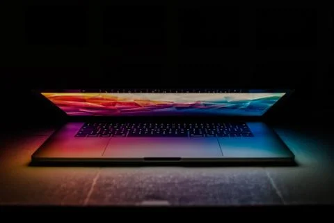 Programming room and  LED lights 스톡 사진