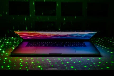 Programming room and  LED lights Foto stock