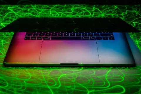 Programming room and  LED lights 库存照片