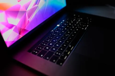 Programming room and  LED lights 库存照片