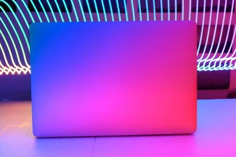 Programming room and  LED lights Stock-Fotos