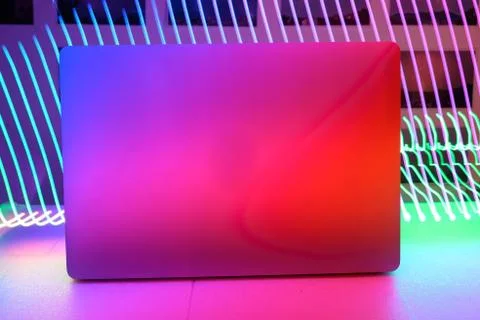 Programming room and  LED lights Stock-Fotos