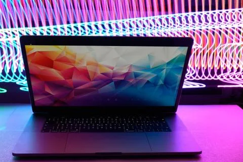 Programming room and  LED lights Stock-Fotos