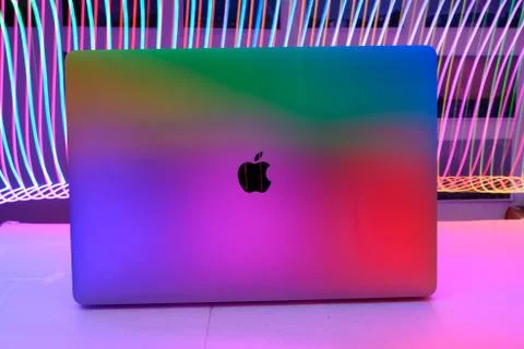 Programming room and  LED lights 库存照片