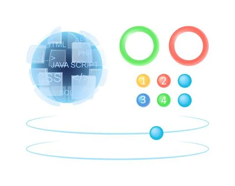 Programming science infographic chart design element set Stockillustratie