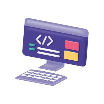 Programming screen code on computer Stock Illustration