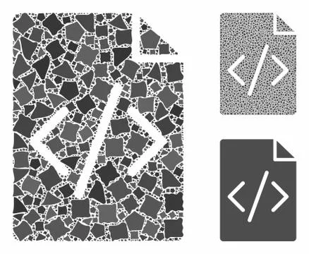 Programming script page Composition Icon of Inequal Elements Stock Illustration