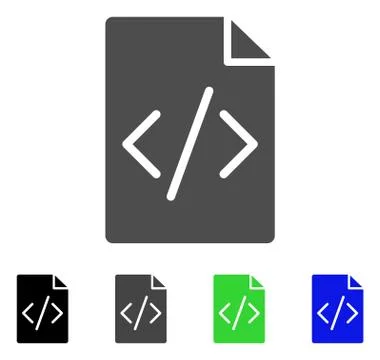 Programming Script Page Flat Icon 스톡 일러스트