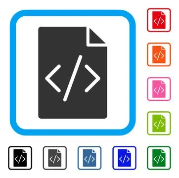 Programming Script Page Framed Icon 스톡 일러스트