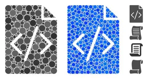 Programming Script Page Mosaic Icon of Spheric Items Stock Illustration