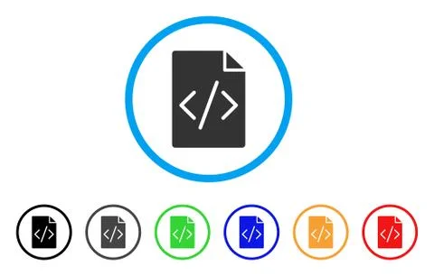 Programming Script Page Rounded Icon Illustrazione stock