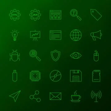 Programming Skills Line Icons Stockillustratie