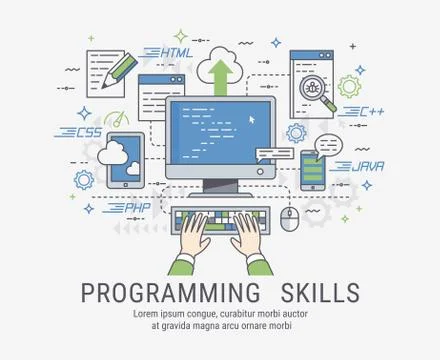 Programming skills vector illustration for web Stock-Illustration