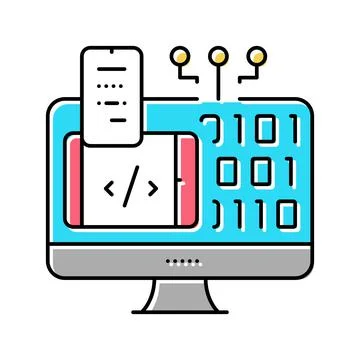Programming software color icon vector illustration Stock Illustration