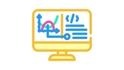 Programming software data science color icon animation Video stock 227545073