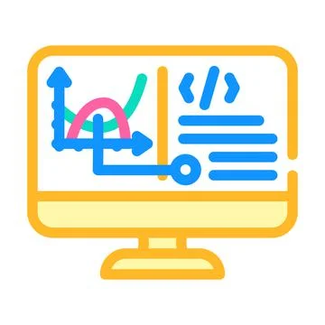 Programming software data science color icon vector illustration 스톡 일러스트