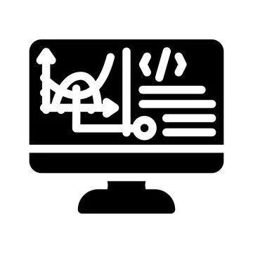 Programming software data science glyph icon vector illustration イラスト素材