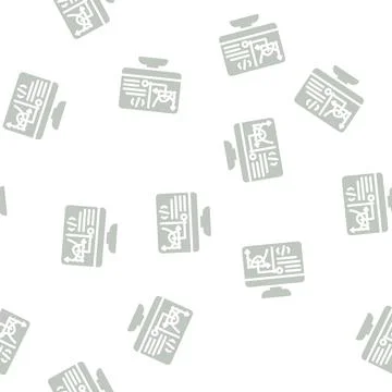 Programming software data science glyph vector seamless pattern イラスト素材