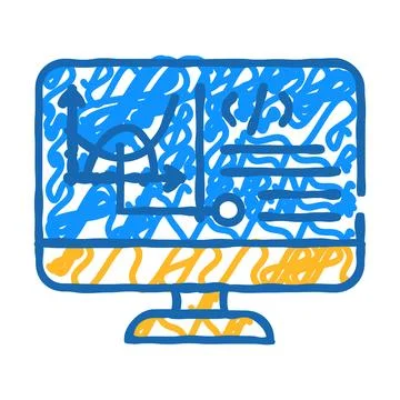 Programming software data science icon doodle illustration イラスト素材