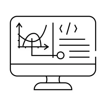 Programming software data science line icon vector illustration Stockillustratie