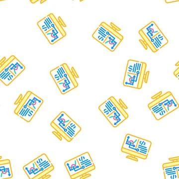 Programming software data science vector seamless pattern Stock Illustration