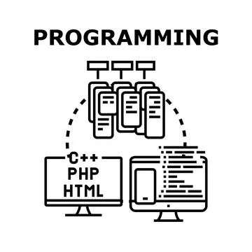 Programming software development and web coding Stockillustratie