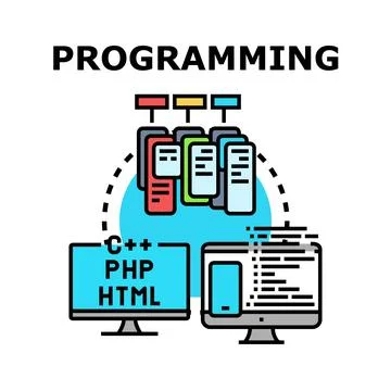 Programming software development and web coding Ilustración de archivo