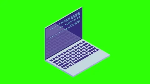 Programming Software Development Isometric Laptop Code Loop Animation Video stock 302941960