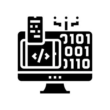 Programming software glyph icon vector illustration Stock-Illustration