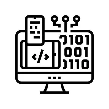 Programming software line icon vector illustration Stock Illustration