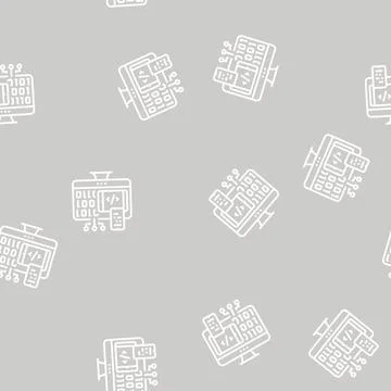 Programming software line seamless pattern Stock Illustration