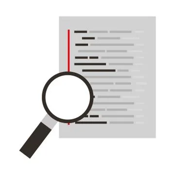 Programming software magnifying glass coding web development Stock-Illustration